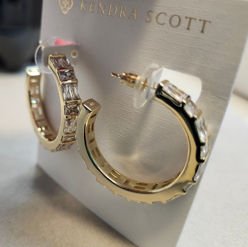 NWT Kendra Scott Gold-Tone Jamie Hoop Earrings